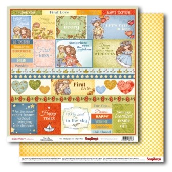 Double-sided sheet of paper Scrapberry's Boy and girl "You and me", size 30x30 cm, 190 g /m2 (ENG)