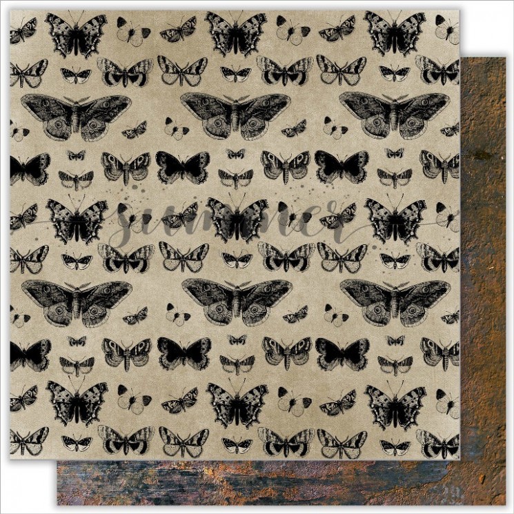 Double-sided sheet of paper Summer Studio Dreamland "Butterfly" size 30.5*30.5 cm, 190gr