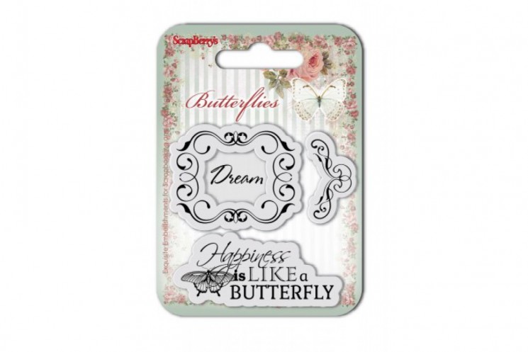 Scrapberry's "Butterflies" stamp set (ENG), size 7X7 cm