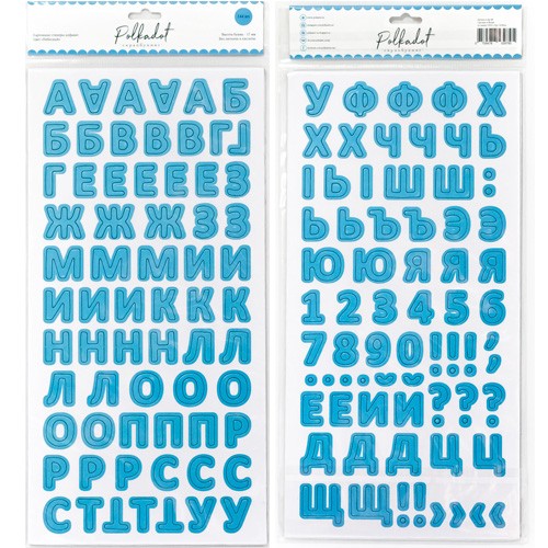 Cardboard stickers-alphabet Polkadot "Heavenly" 144 pcs