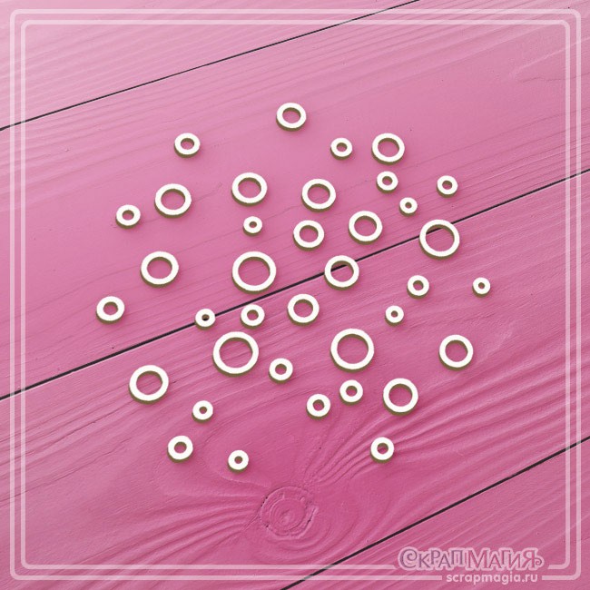 Scrapmagia chipboard set "Bubbles", 37 elements