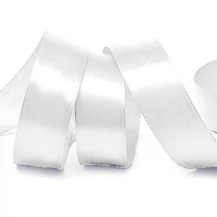 Satin ribbon "White", width 5 cm, length 5.6 m