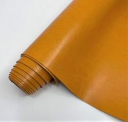 Переплётный кожзам Италия, цвет Ярко-оранжевый глянец, 29Х70 см