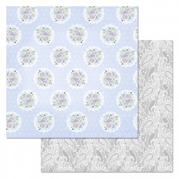 Double-sided sheet of ScrapMania paper " Native home. Family lace", size 30x30 cm, 180 g/m2