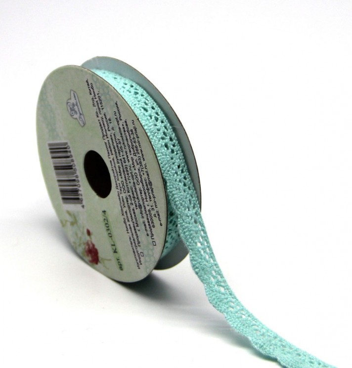 Lace ribbon Needlework "Green", width 1 cm, length 3 m