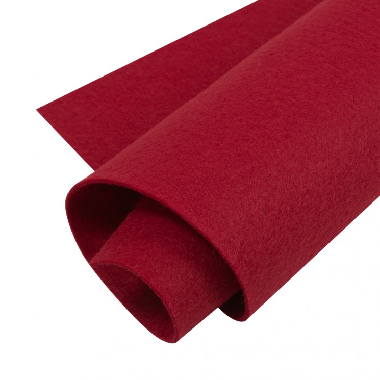 Decorative felt "Dark red", A4 size, thickness 1 mm, 1 pc