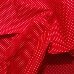 Ткань 100% хлопок "Горошек на красном", размер 50Х75 см