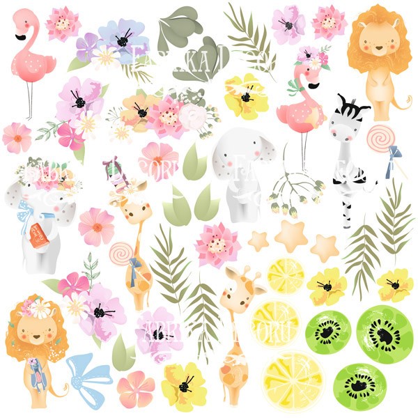 Sheet with pictures for cutting Fabrika Decoru "Summer holiday" size 30. 5x30. 5 cm