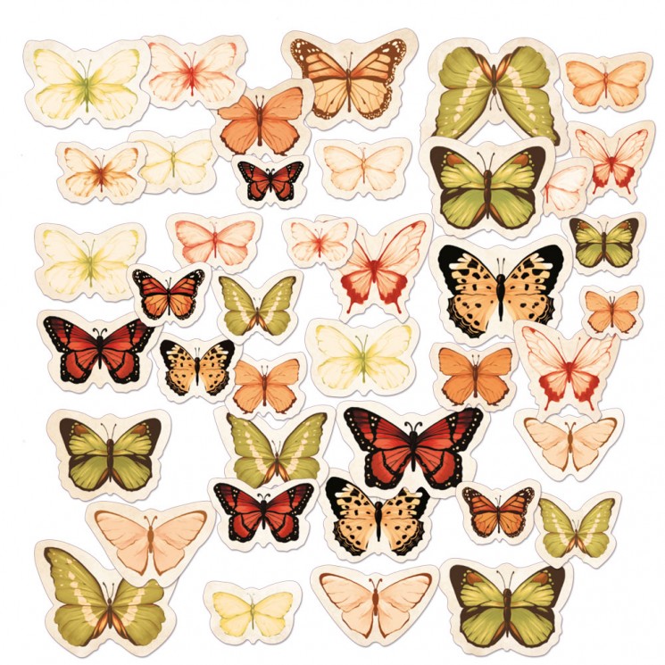 Decorative elements of Mr. Painter " Butterflies (vintage)", 190 g /sq. m