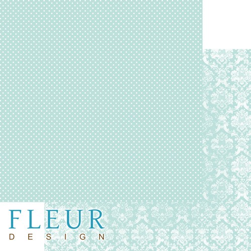 Double-sided sheet of paper Fleur Design Shabby chic Basic 2.0 "Juicy mint", size 30. 5x30. 5 cm, 190 g/m2