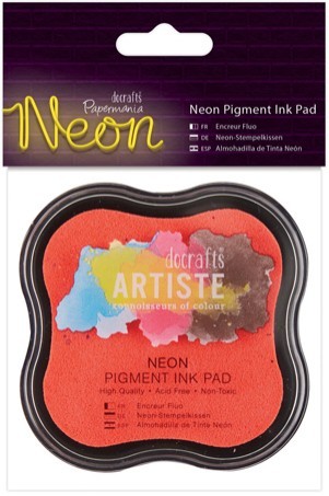 Pigmented stamp pillow "Docrafts", pink neon