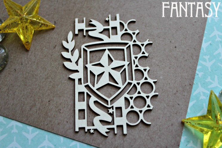Chipboard Fantasy "Ornament with a star 1174" size 7.5*5.5 cm