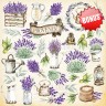 Set of double-sided paper for the Decor "Lavender Provance", size 20x20 cm, 200 gr/m2