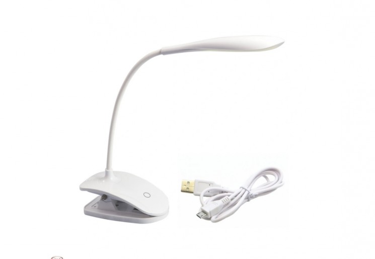 "Needlework" LED lamp on a clothespin, white