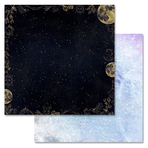 Double-sided sheet of ScrapMania paper " Secrets of the universe. Night sky", size 30x30 cm, 180 g/m2