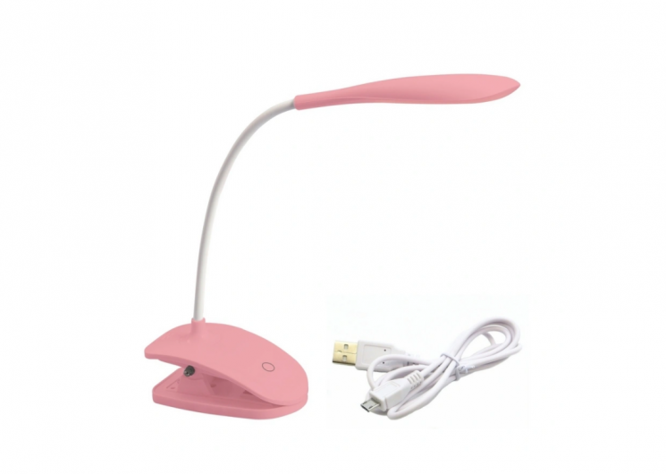 "Needlework" LED lamp on a clothespin, pink