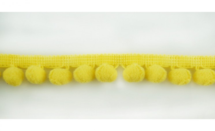 Ribbon with pompoms "Yellow", width 1 cm, length 1 m