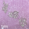 Чипборд Fantasy «Снежные объятия (Набор цветков хлопка) 3073» размер от 3,2*6,4 см до 5,4*4 см