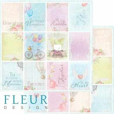 Double-sided sheet of paper Fleur Design Flight of the soul "Envelopes", size 30.5x30.5 cm, 190 gr/m2