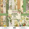 Set of double-sided paper for the Decor "Summer botanical diary", 10 sheets, size 20x20 cm, 200 gr/m2