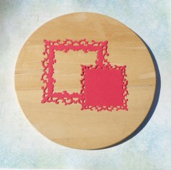 Вырубка рамки с лилиями 2 шт. красная матовая дизайнерская бумага 240 гр.
