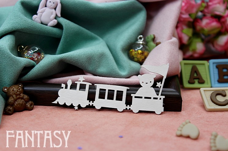 Chipboard Fantasy "Steam Train 2153" size 7.5*3.7 cm