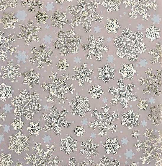 Decorative tracing paper with gold foil "Snowflakes", size 15X15, 1 sheet