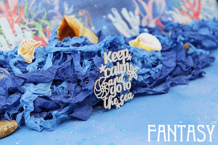 Чипборд Fantasy "Надпись Keep calm and go to the sea 1497" размер 5,8*5,3 см