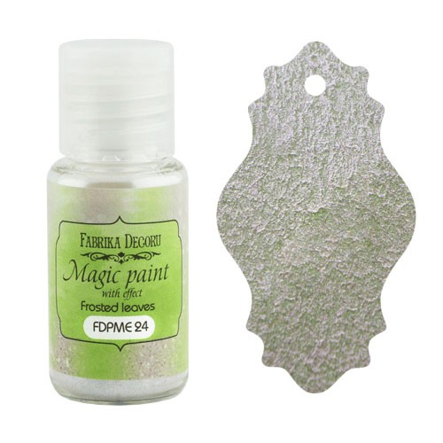 Dry paint "Magic Paint with effect" FABRIKA DECORU, frost color on foliage, 15 ml
