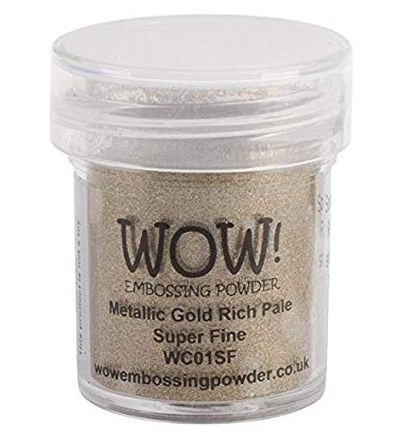 Powder for embossing WOW! "Metallic Gold Rich Pale-Super Fine", 15 ml