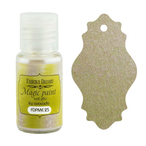 Dry paint "Magic Paint with effect" FABRIKA DECORU, Ice avocado color, 15 ml