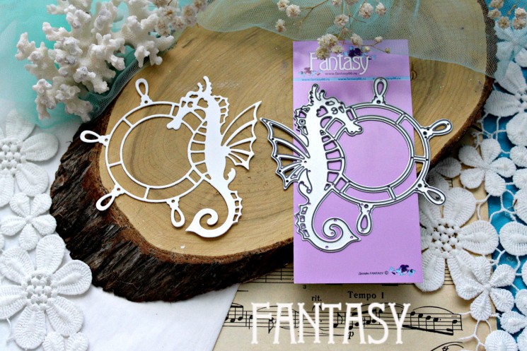 Fantasy cutting knife "Seahorse + steering wheel" size 8.3*9.3 s