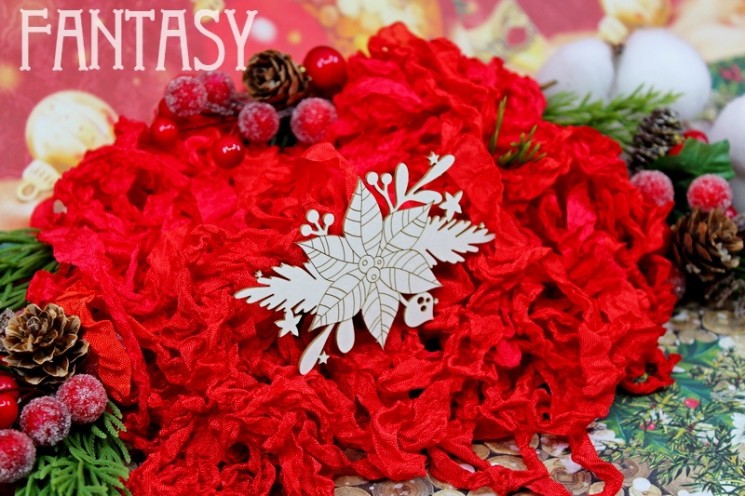 Chipboard Fantasy "Christmas Poinsettia 1589" size 7.7*5.5 cm