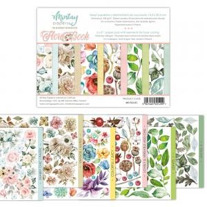 1/4 Set of double-sided Mintay Papers "Flora Book", 6 sheets, size 15x20 cm, 240 g /m2