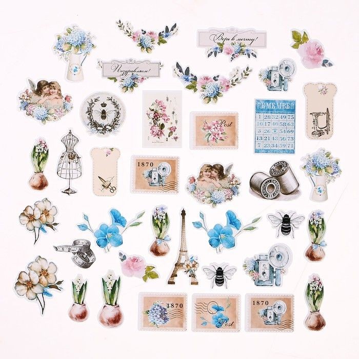 MonaDesign "Flower Dreams" die-cut set of 38 elements