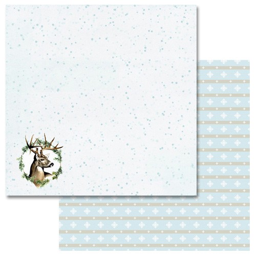 Double-sided sheet of ScrapMania paper " Eco-winter. Snowfall", size 30x30 cm, 180 g/m2