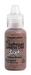 Contour glue with glitter "Distress Sticks" Tim Holtz, antique bronze color, 18 ml