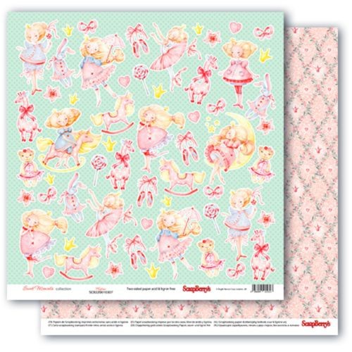 Double-sided sheet of paper Scrapberry's Little Princess "Elements", size 30x30 cm, 190 g/m2
