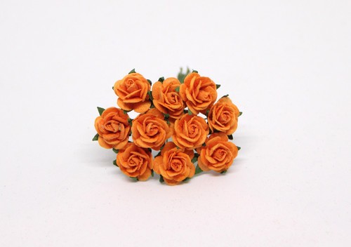Roses "Orange" size 1.5 cm, 10 pcs