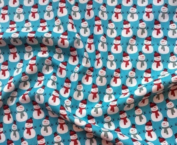Fabric for needlework "Snowmen", 100% cotton, 48*68 cm