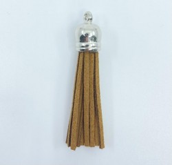 Brown tassel pendant, size 5.8 cm, 1 pc 