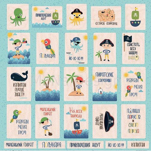 One-sided sheet of paper MonaDesign Little pirate "Card sheet", size 30. 5x30. 5 cm, 190 gr/m2