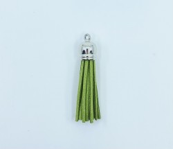 Green tassel pendant, size 5.8 cm, 1 pc