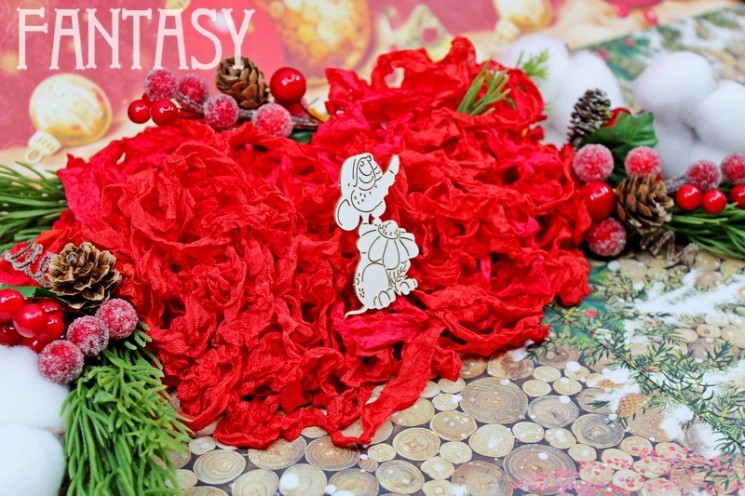 Fantasy Chipboard "Rat with daisy 1741" size 5.5*2.5 cm