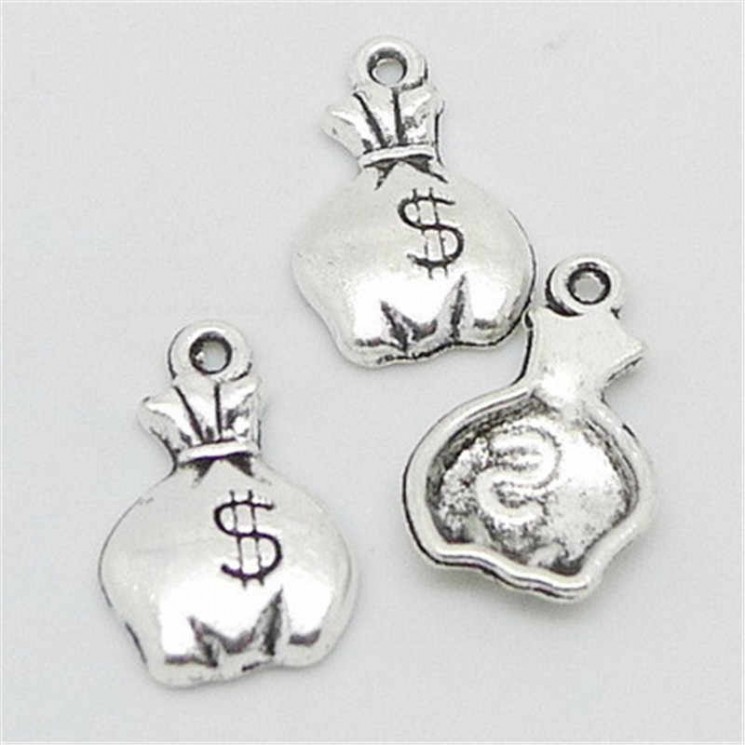 Silver pendant "Money bag", 1X1. 3 cm, 1 pc
