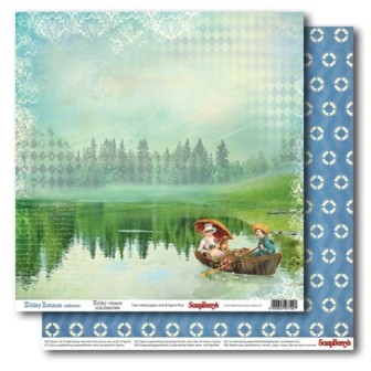 Double-sided sheet of paper Scrapberry's Resort novel "By the lake", size 30x30 cm, 180 g/m2