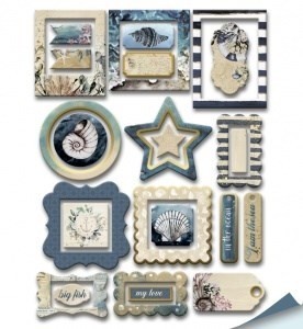 Photo frames with gold foil SsgarMir "Nautical Graphic", 25 pcs, 250 gr/m2