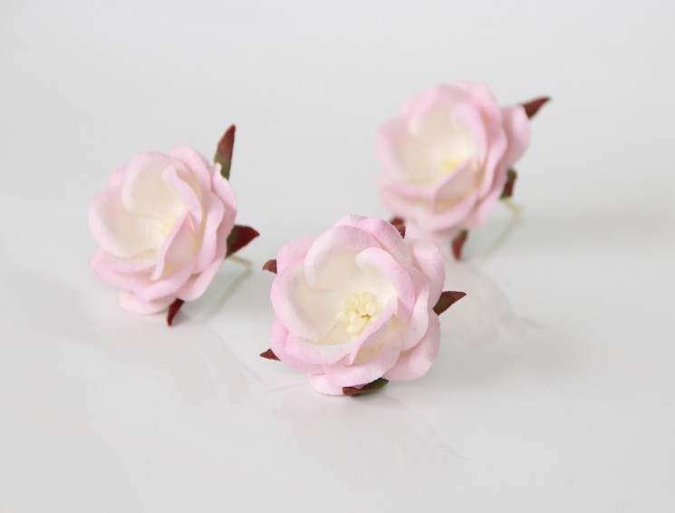 Wild rose "Pink + White" size 4.5 cm 1 piece