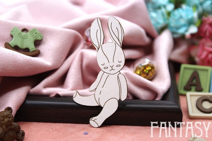 Fantasy Chipboard "Plush Bunny 2170" size 6.2*3.4 cm