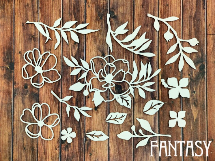 Chipboard Fantasy set "Roses and berries 2380"